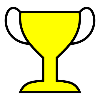 Yellow Trophy Icon Black Background PNG Image