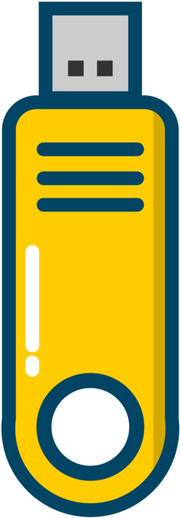 Yellow U S B Flash Drive Vector PNG Image