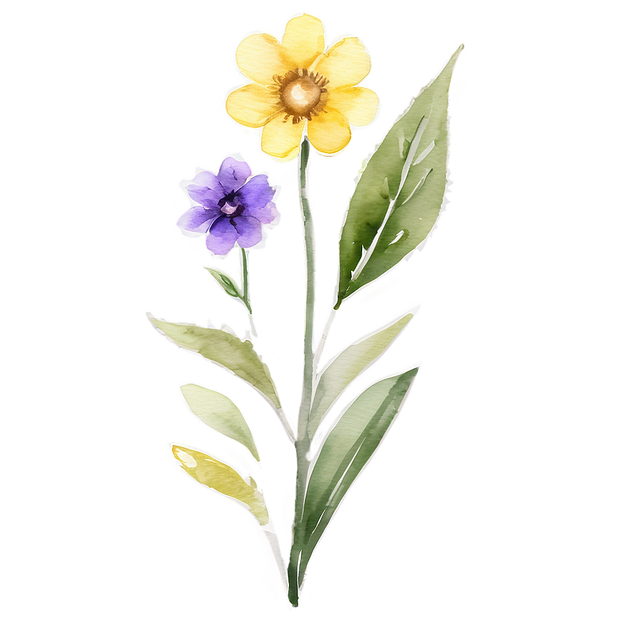 Yellow Watercolor Flowers Png Frx PNG Image