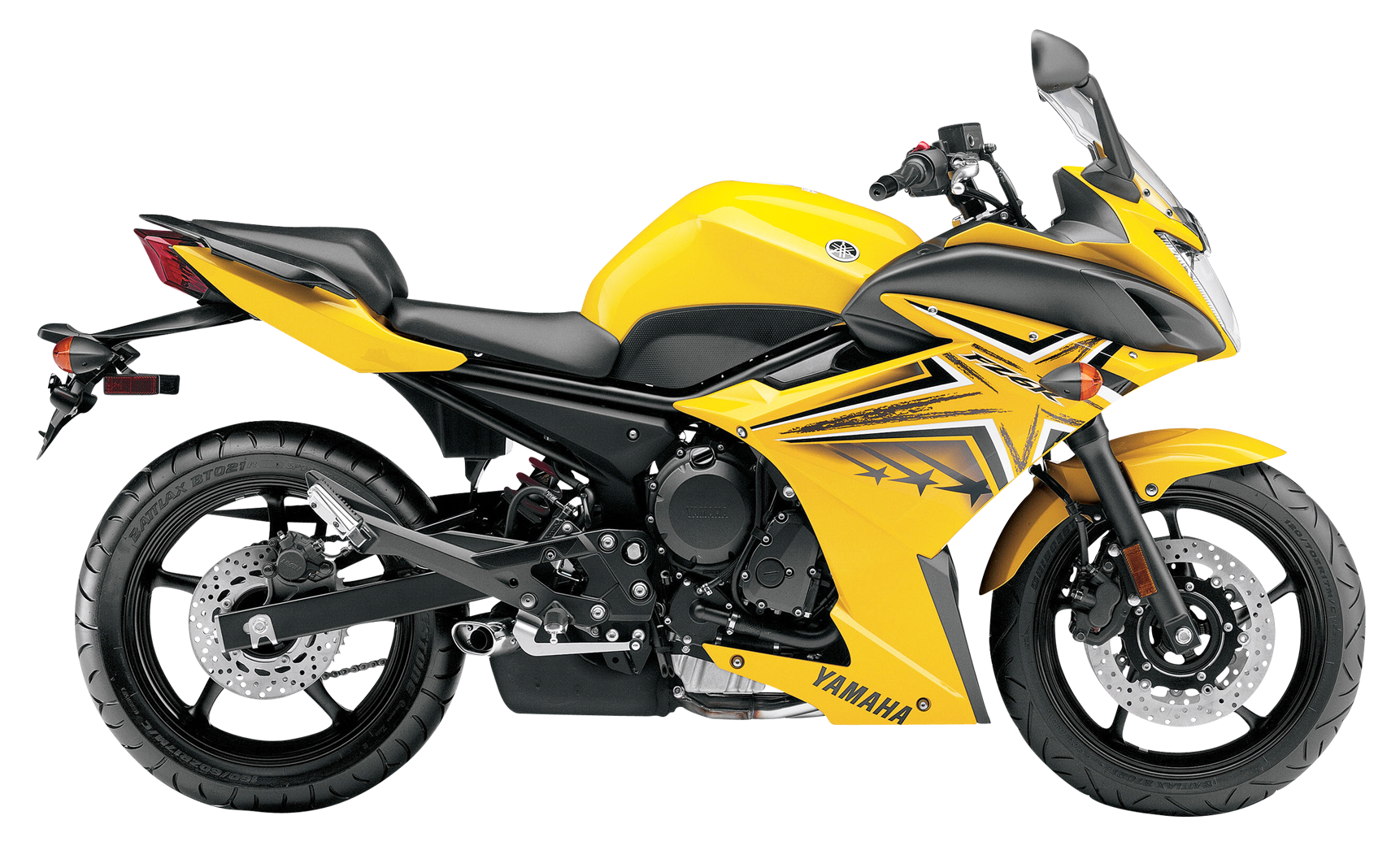 Yellow Yamaha Sportbike Profile PNG Image