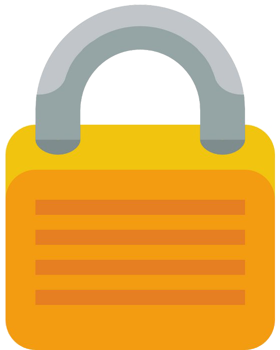 Yellowand Grey Padlock Icon PNG Image