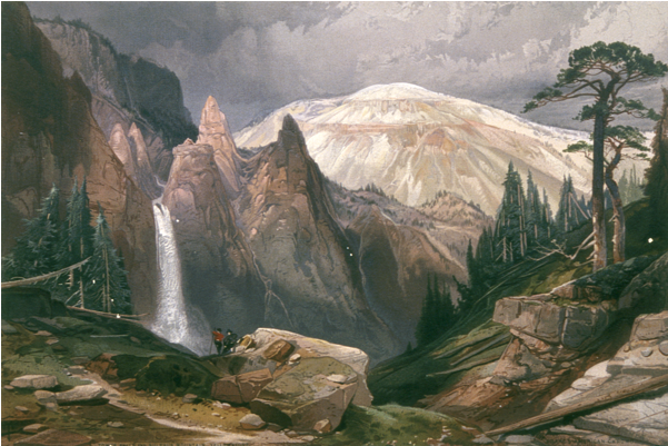 Yellowstone Landscape Painting PNG Image