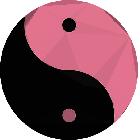 Yin Yang Pink Black Circle Logo PNG Image