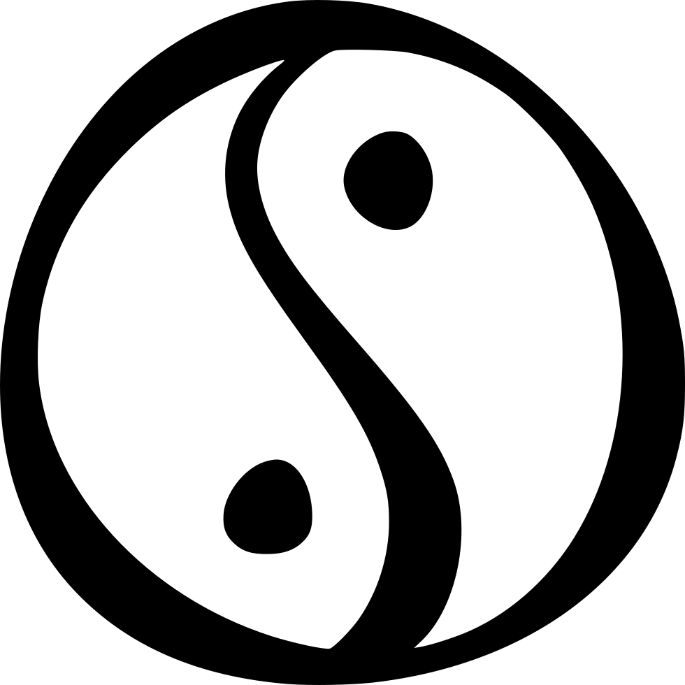 Yin Yang Symbol Black White PNG Image