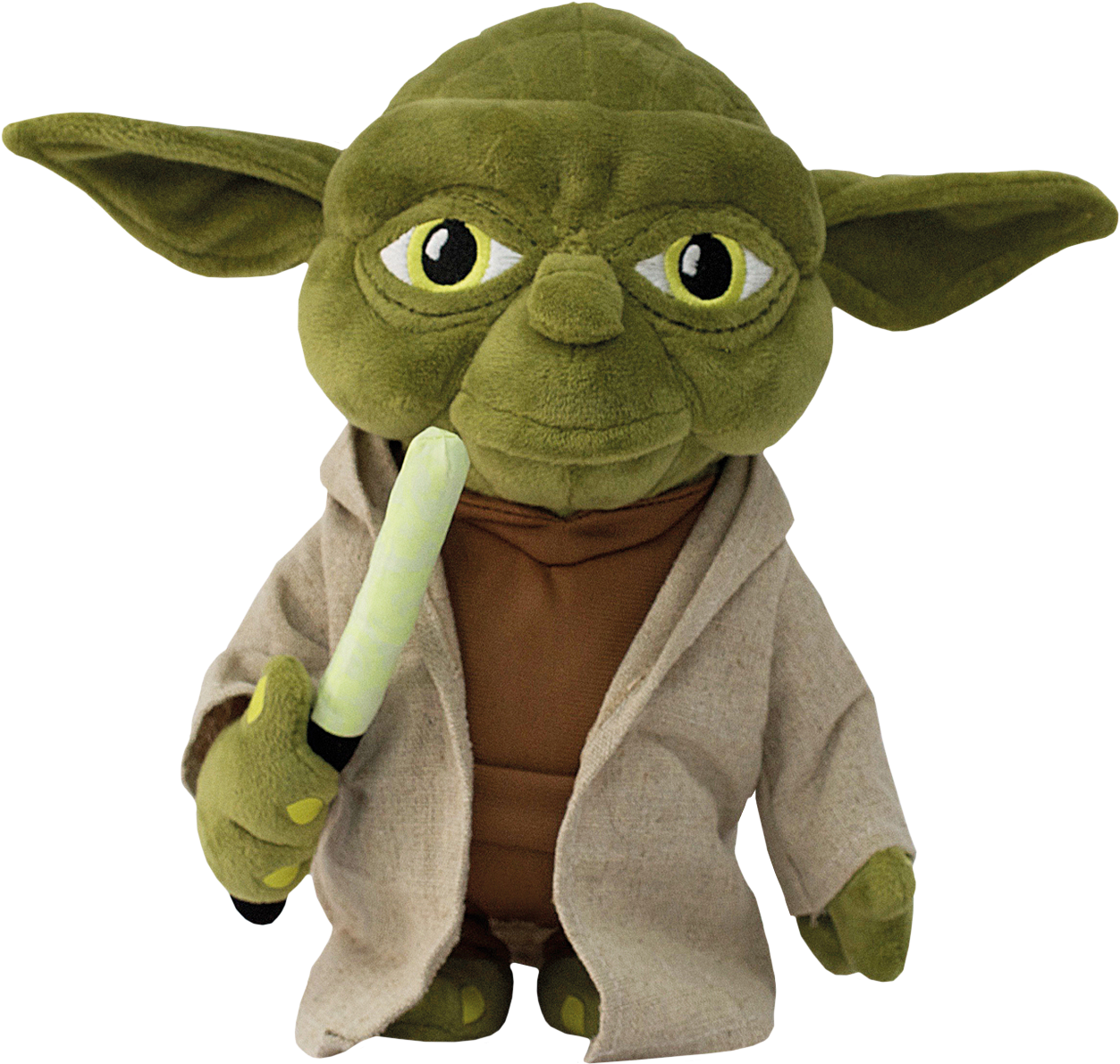 Yoda Plush Toywith Lightsaber PNG Image