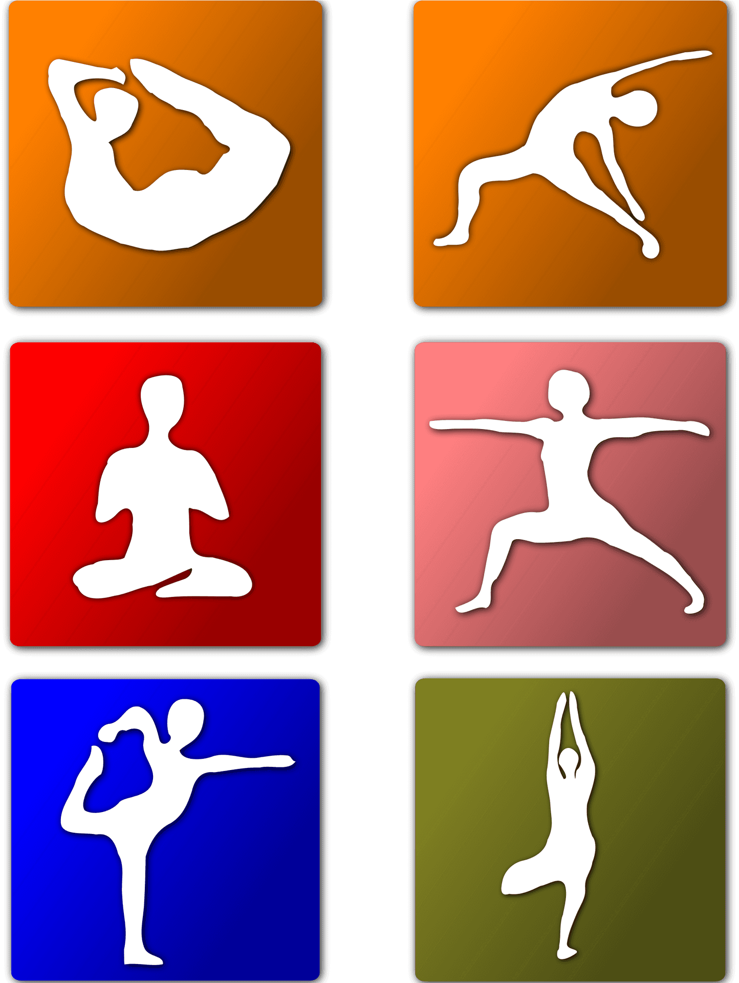 Yoga Poses Collage PNG Image