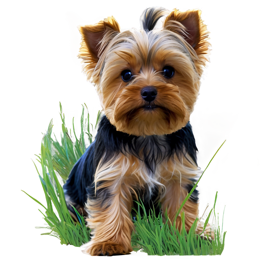 Yorkie In Grass Png 06242024 PNG Image