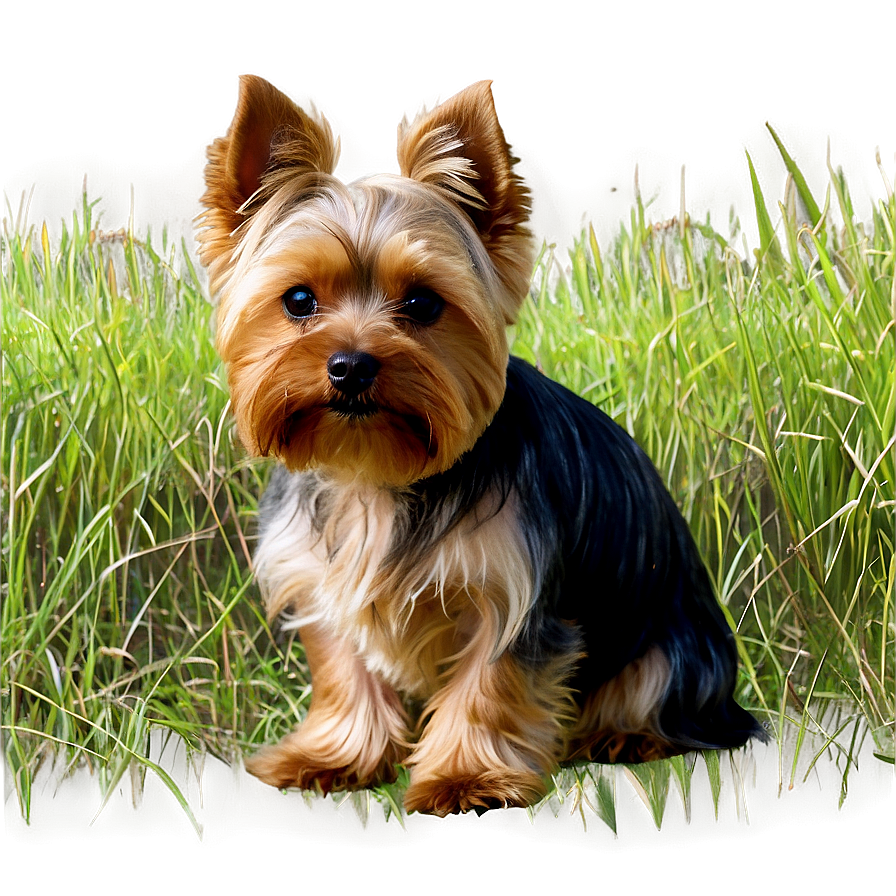 Yorkie In Grass Png Ceh15 PNG Image