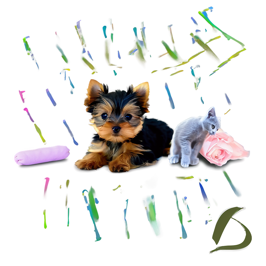 Yorkie With Kitten Png Soc PNG Image