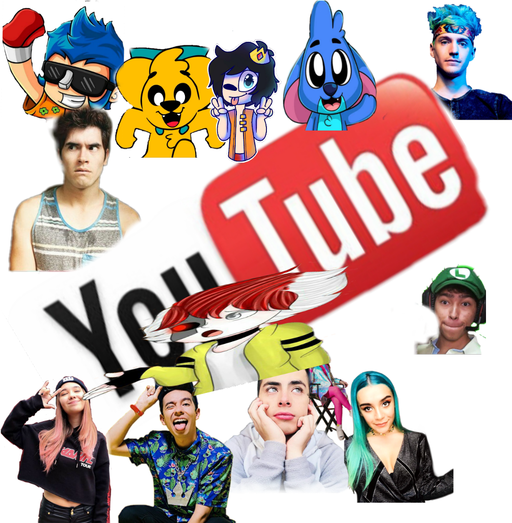 You Tube Creators Collage PNG Image