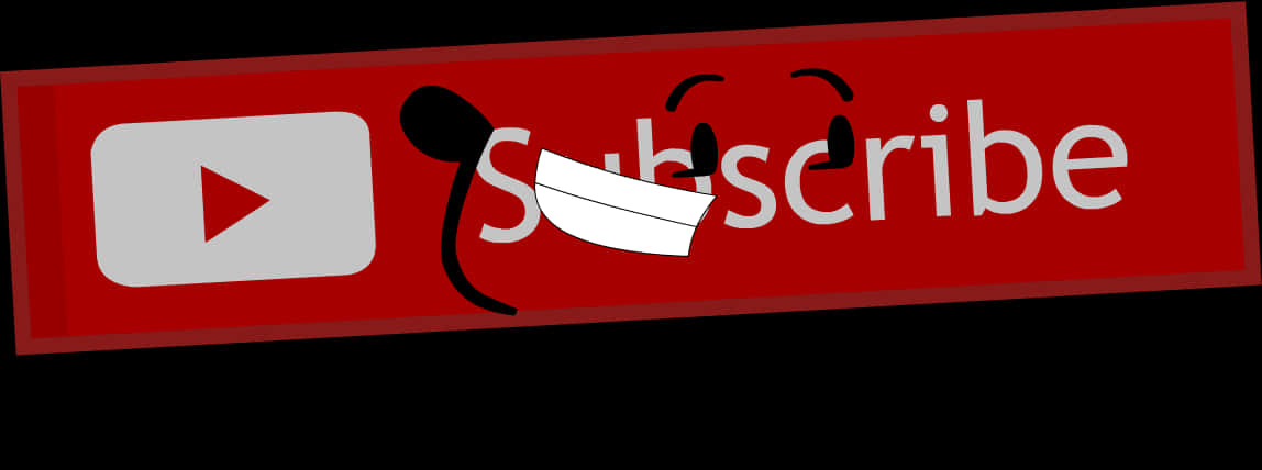 You Tube Subscribe Button With Smiling Sticker PNG Image