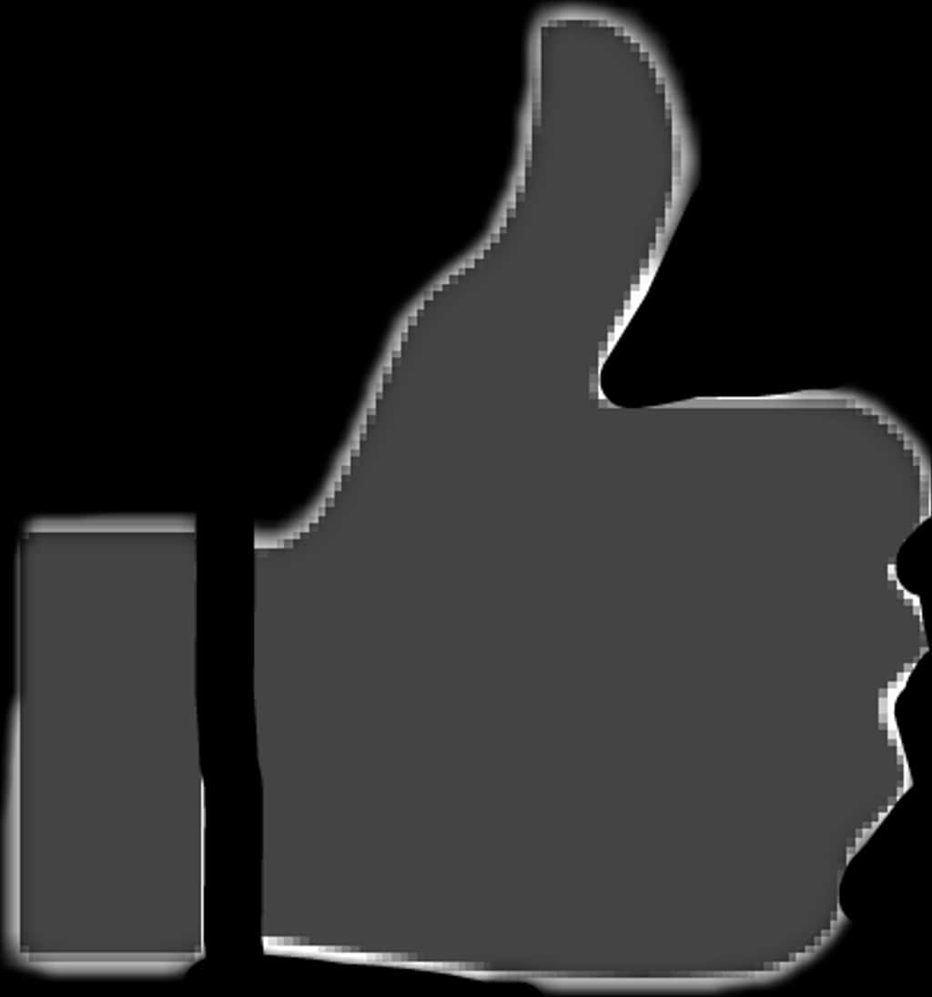 You Tube Thumb Up Icon Blackand White PNG Image