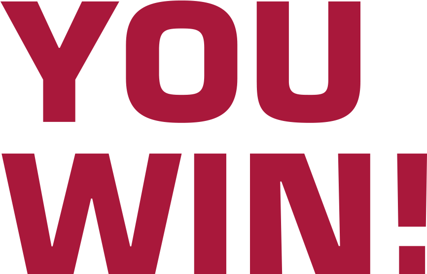 You Win Message Red Blue Background PNG Image