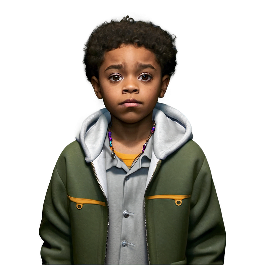 Young Boy Serious Expression PNG Image