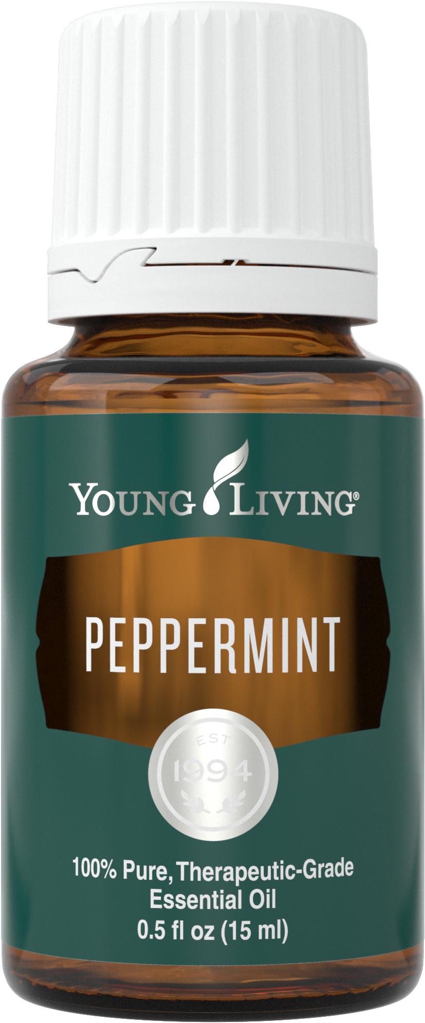 Young Living Peppermint Essential Oil Bottle PNG Image