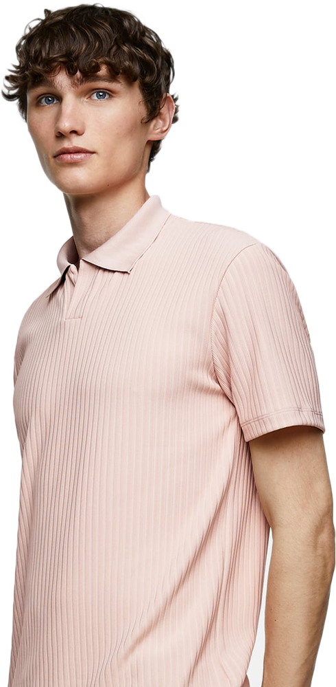 Young Manin Pink Polo Shirt PNG Image