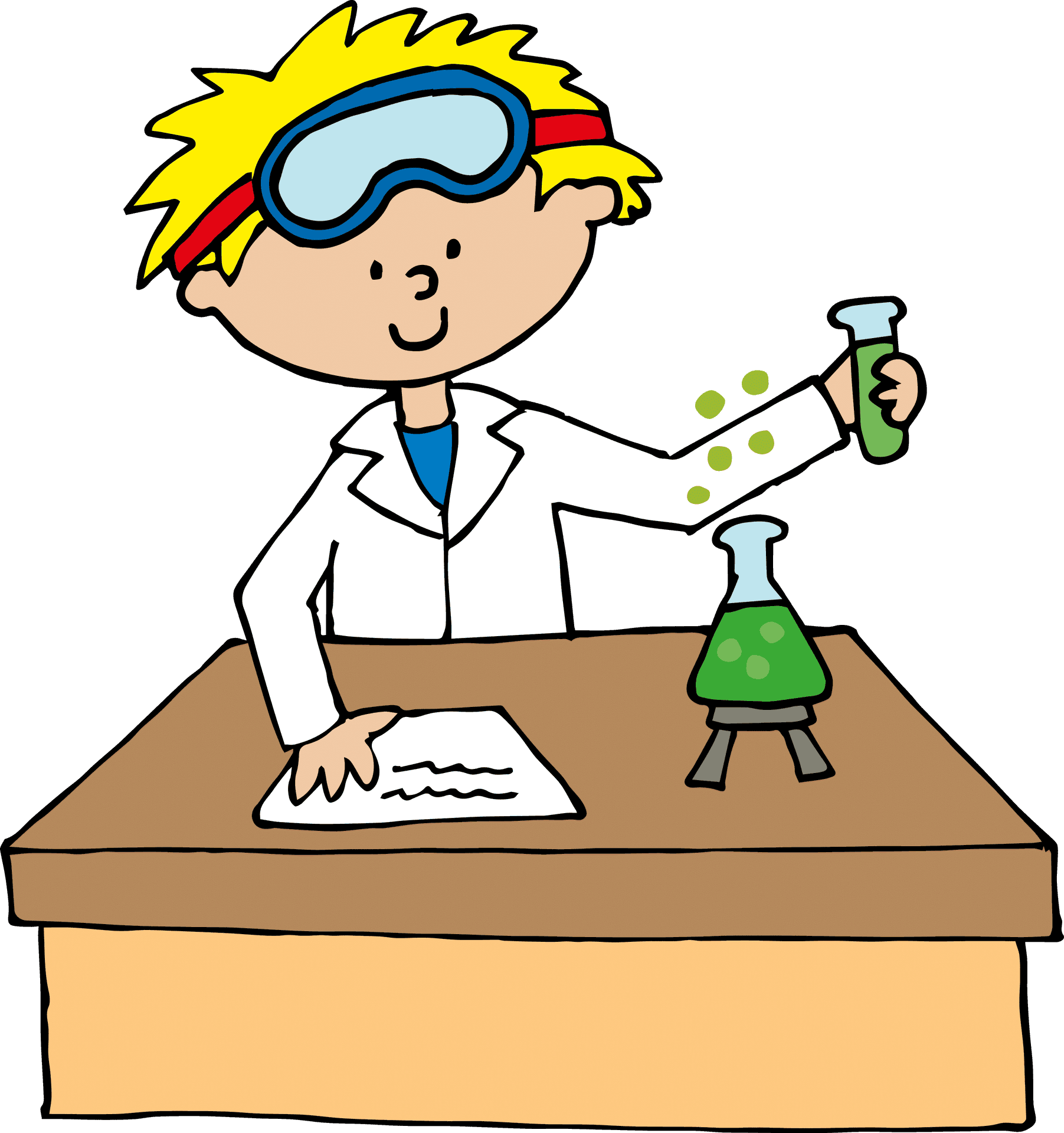 Young Scientist Conducting Experiment PNG Image