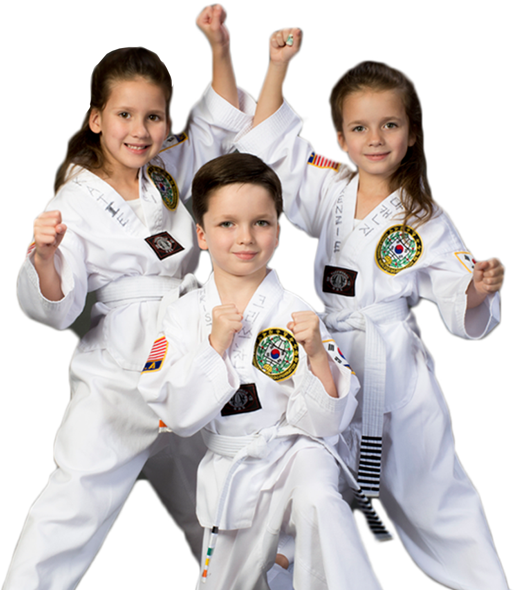 Young Taekwondo Students Posing PNG Image