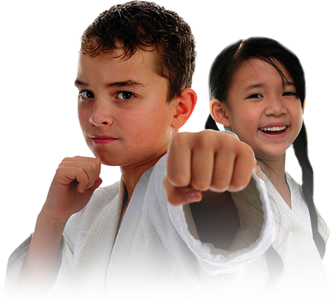 Young Taekwondo Students Ready Position PNG Image