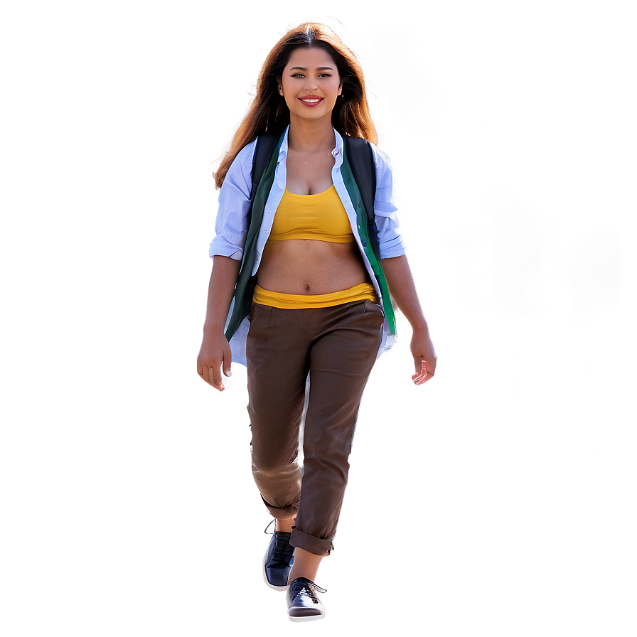 Young Woman Walking Png Sva PNG Image