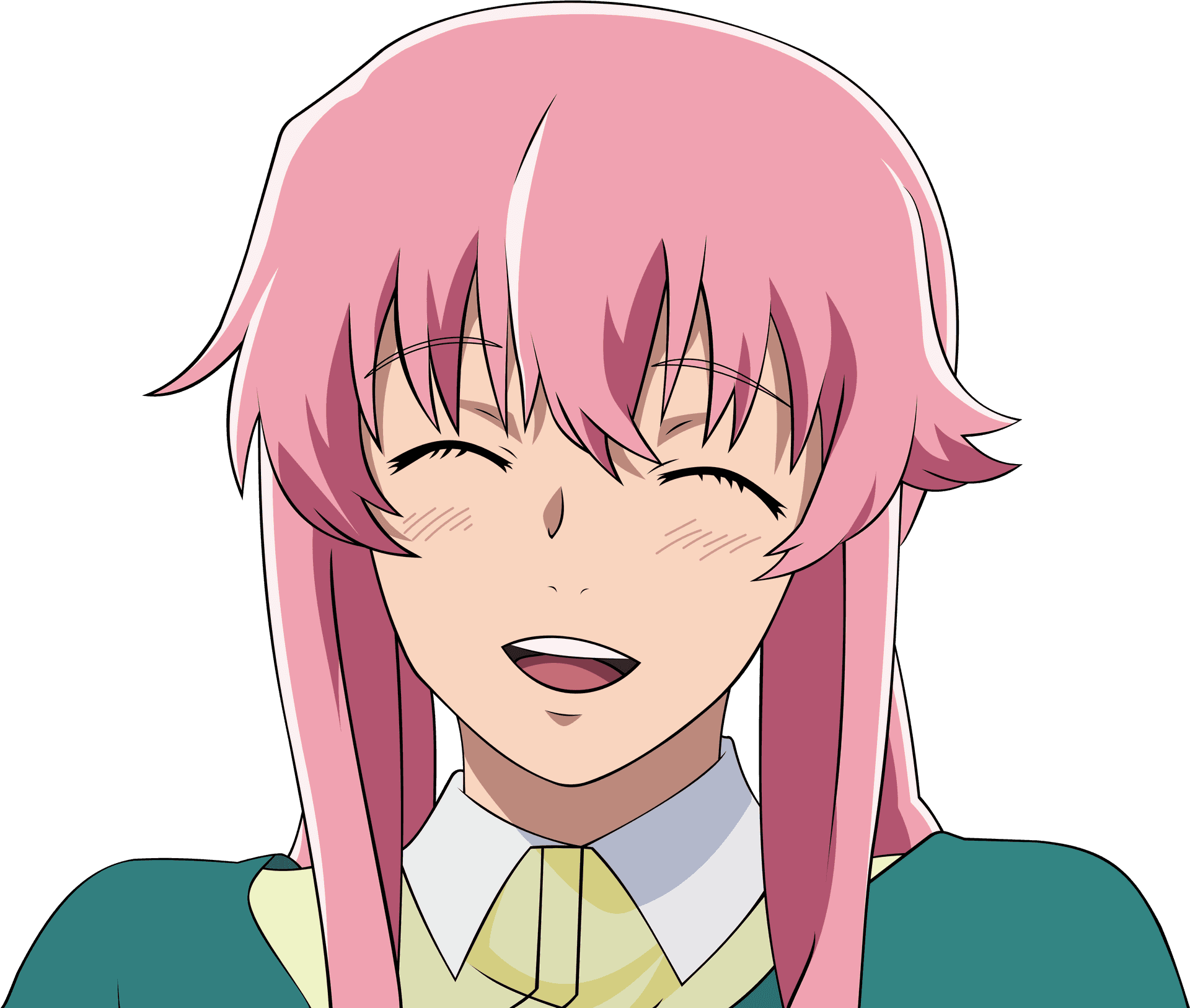 Yuno Gasai Anime Laugh PNG Image