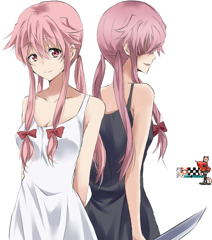 Yuno Gasai Dual Personalities PNG Image