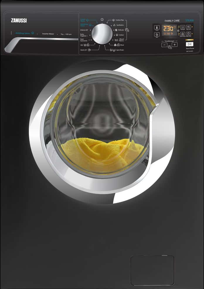 Zanussi Washing Machine Front View PNG Image