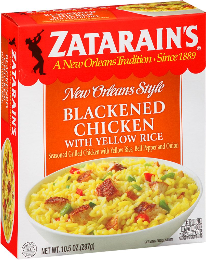 Zatarains Blackened Chicken Yellow Rice Box PNG Image