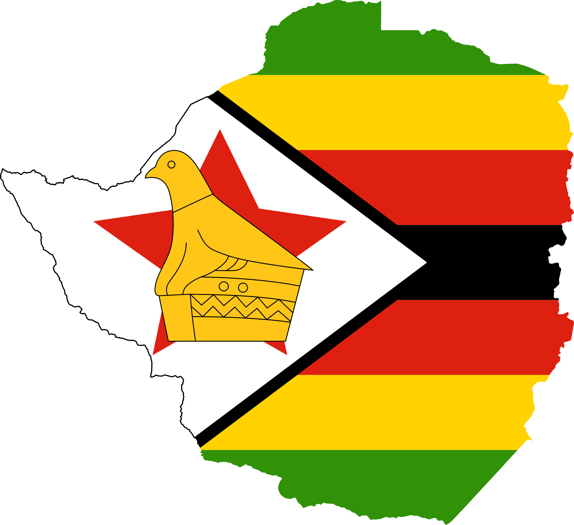 Zimbabwe Flag Map Illustration PNG Image