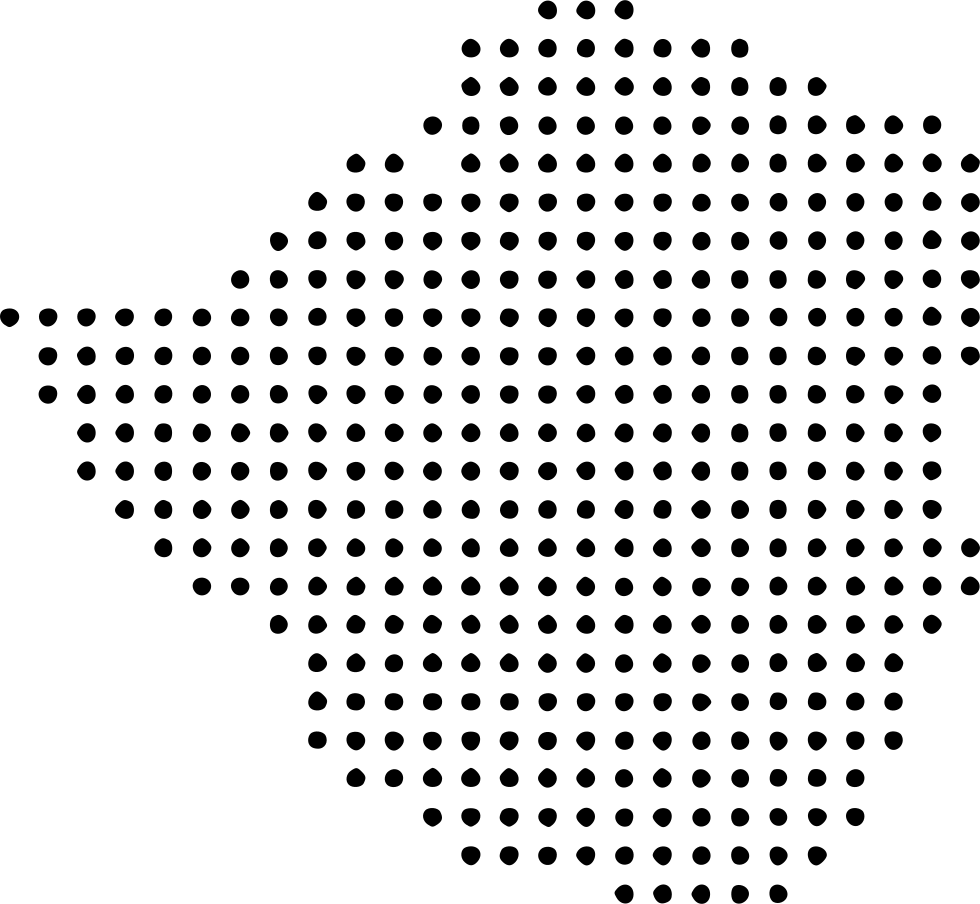 Zimbabwe Map Dotted Design PNG Image