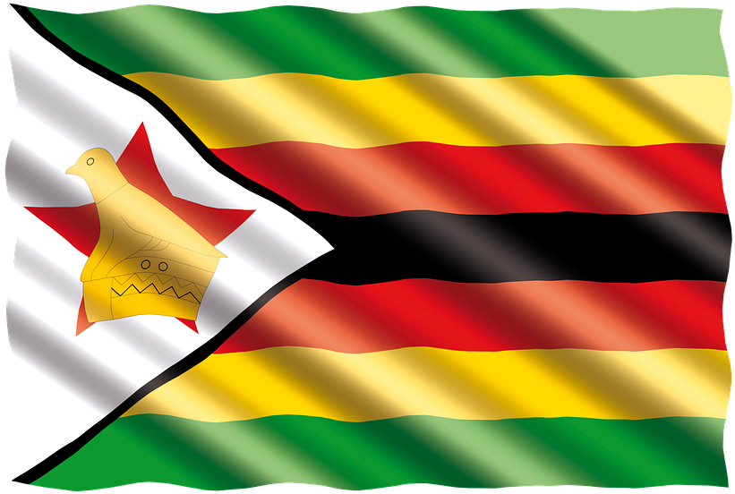 Zimbabwe National Flag Waving PNG Image