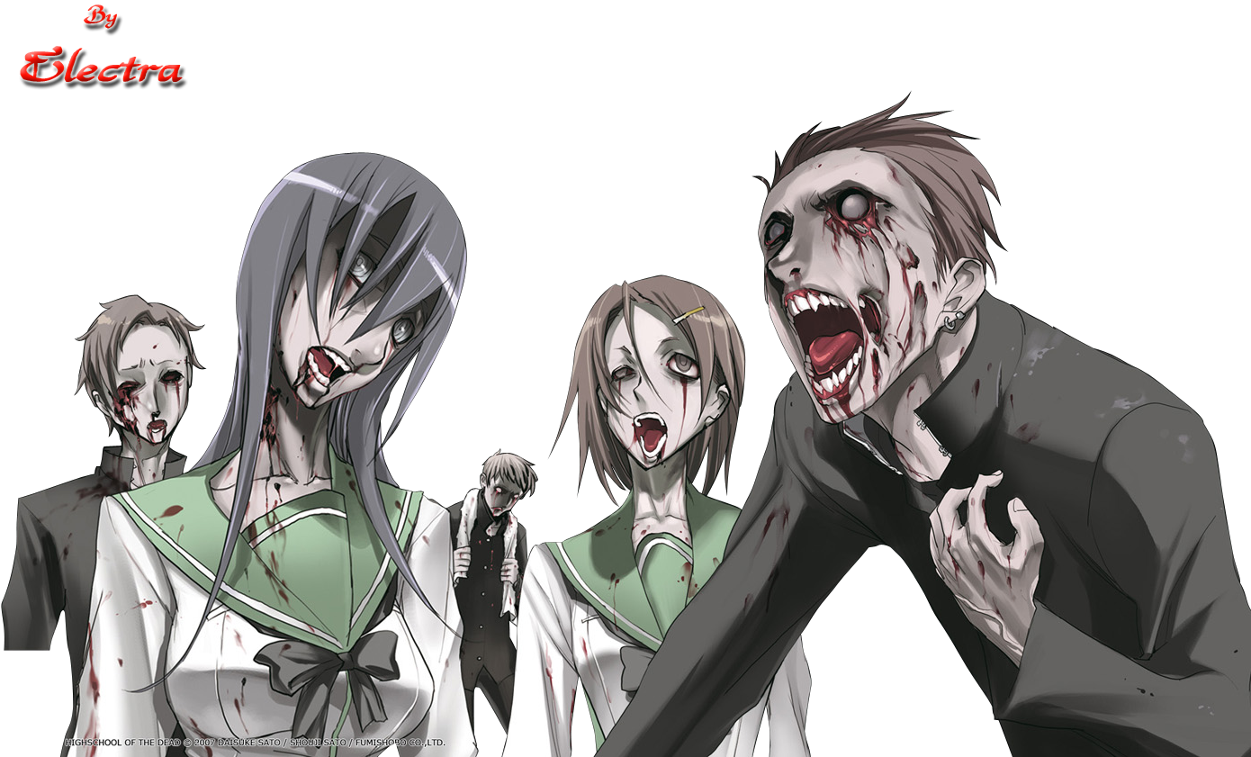 Zombie School Characters Illustration PNG Image