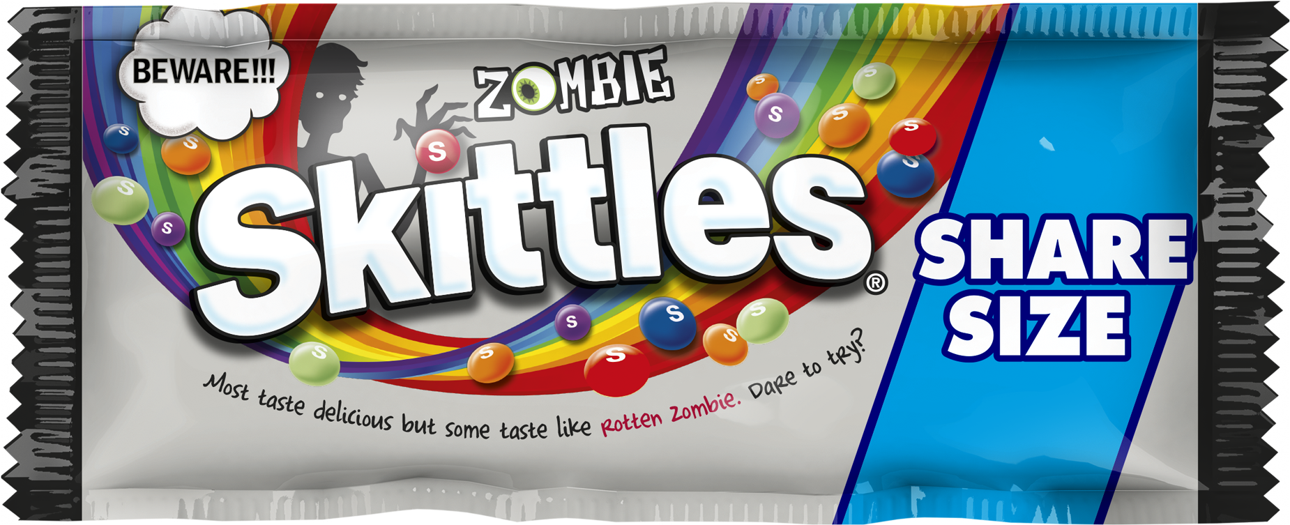 Zombie Skittles Share Size Package PNG Image