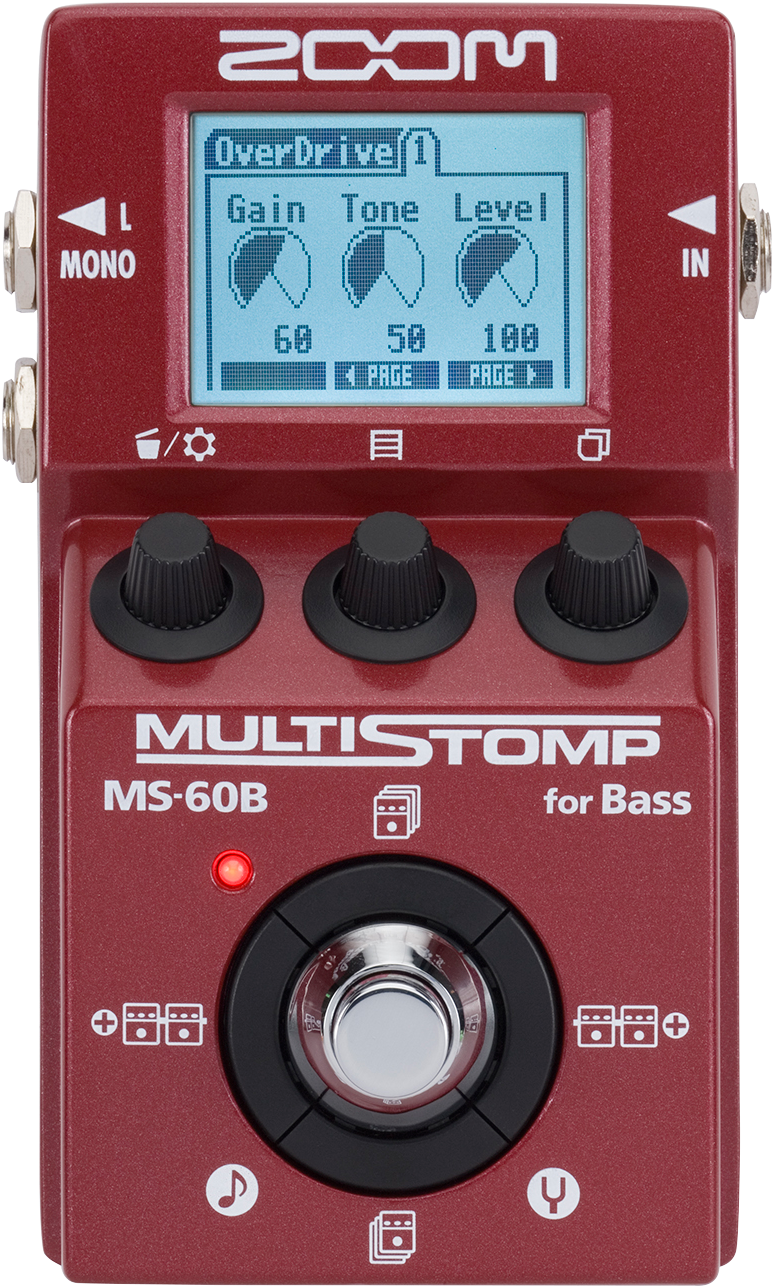 Zoom Multi Stomp M S60 B Bass Effects Pedal PNG Image