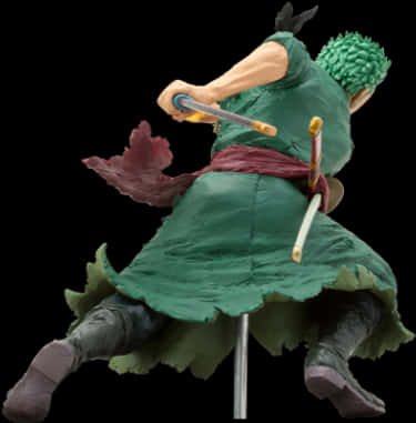 Zoro Figurein Action Pose PNG Image