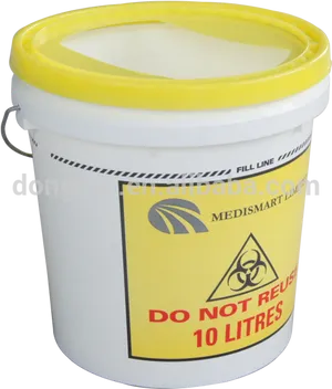 10 Litre Medical Waste Plastic Bucket PNG Image