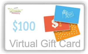 100 Dollar Virtual Gift Card Design PNG Image