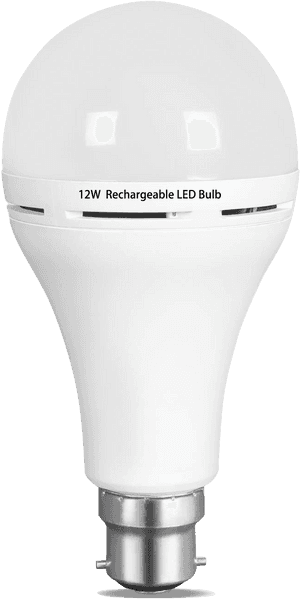 12 W Rechargeable L E D Bulb PNG image with transparent background