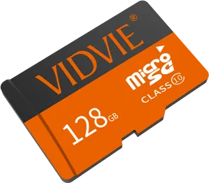 128 G B Orange Micro S D Card PNG Image