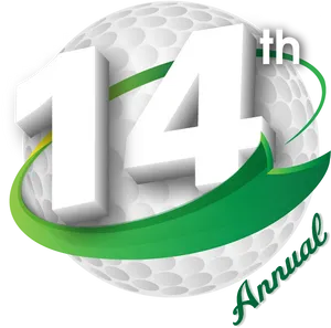 14th Annual Golf Event Logo PNG Image