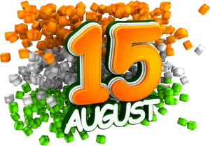 15 August Celebration3 D Render PNG Image