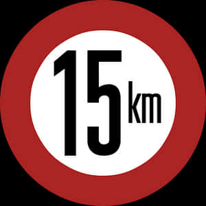 15km Speed Limit Sign PNG image with transparent background