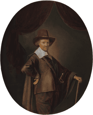 17th Century Gentleman Portrait PNG image with transparent background