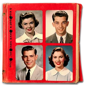 1950s High School Yearbook Photos Png Ojc PNG Image