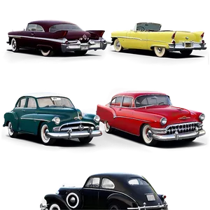 1950s Vintage Cars Collection Png Hdk78 PNG Image