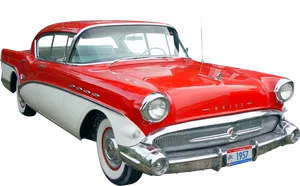 1957 Classic Redand White Buick Hardtop PNG Image