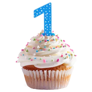 1st Birthday Cupcake Topper Png Qmv19 PNG Image