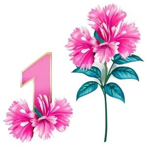 1st Birthday Floral Theme Png 27 PNG Image