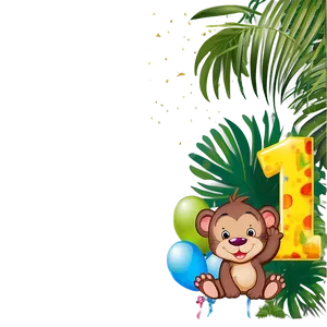 1st Birthday Jungle Theme Png 06202024 PNG Image