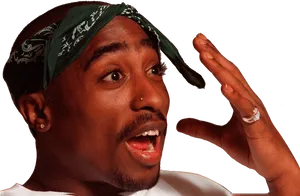 2 Pac Expressive Gesture PNG Image